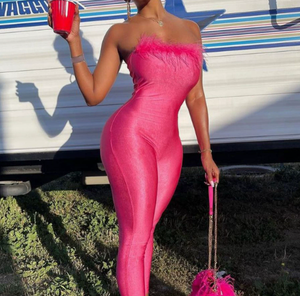 Viviblook ASJP68 Combinaison sans bretelles en fourrure sans manches Combinaison pour femmes Combinaison creuse pour femmes - Product Image 6