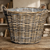 Panier de rangement et jardinière multifonction moderne en corde de plastique PP écologique et durable, marron, pour intérieur et extérieur