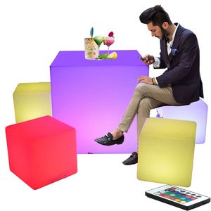 Modern açık LED küp oturak aydınlatma <span class=keywords><strong>l</strong></span>-boyutu plastik Bar sandalyeler için otel ve <span class=keywords><strong>L</strong></span> ambalaj ile bahçe ledi bahçe küp - Product Image 2