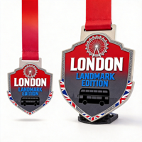Médaille souvenir personnalisée de la ville de Londres, écologique, imprimée en UV, métal 3D, Big Ben et London Eye, médaille commémorative, gravure au laser