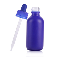 Bouteille compte-gouttes ronde en verre Boston de 30 ml, 60 ml, 120 ml, 2 oz, avec bouchon en aluminium, couleurs violet, vert, jaune, orange