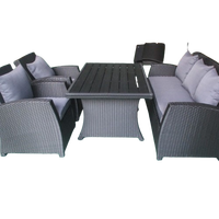 PLWICKER Langet Ensemble de salon de jardin moderne pliable 4 pièces en rotin, mobilier d'extérieur fabriqué au Vietnam, emballé en carton