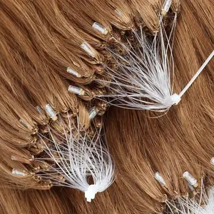 H6 Federn-Haarverlängerung Mikro-Ring Remy Spitzenqualität russisches doppelt eingezogenes menschliches Haar