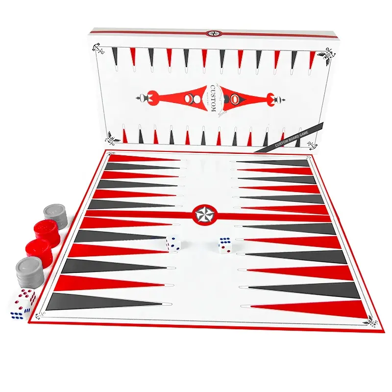 OEM/ODM produsen papan permainan disesuaikan karton lipat pendidikan papan belajar permainan Backgammon permainan untuk anak-anak/dewasa