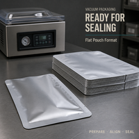 Sacs d'emballage alimentaire en plastique laminé en aluminium de qualité alimentaire, scellés sur trois côtés, sous vide, jetables, thermoscellables