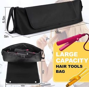 Bolsa de viaje resistente al calor para rizadores y planchas de pelo, con gancho para colgar, muestra gratuita. - Product Image 1