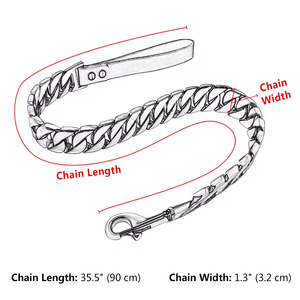 Collar de Cadena Resistente para Mascotas, Correa para Pitbull, Cadena de Acero Inoxidable de 32 mm y 18K, Correa de Perro Dorada, Collar y Correa de Eslabones Cubanos para Perro - Product Image 5