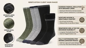 <span class=keywords><strong>Chaussettes</strong></span> d'hiver thermiques pour hommes et femmes, extra chaudes, doublées de polaire, <span class=keywords><strong>chaussettes</strong></span> de randonnée <span class=keywords><strong>en</strong></span> <span class=keywords><strong>laine</strong></span> mérinos avec logo personnalisé - Product Image 2
