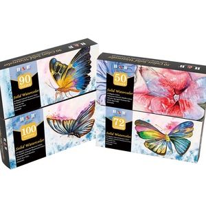 Ensemble de peinture à l'<span class=keywords><strong>aquarelle</strong></span> solide H&B 50/72/90/100 couleurs pour papier et toile, best-seller - Product Image 5