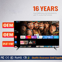 Televisor de Pantalla Plana sin Marco de 19 22 24 26 32 42 50 55 Pulgadas, Smart TV de 65 75 Pulgadas con Android, Wifi, USB y HDMI Integrados