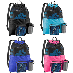 Custom Logo Yoga Fitness Mesh Sports Bags Polyester Basketball Football <b>Drawstring</b> <b>Backpack</b> Nylon Swimming Bag for Men Women - Product Image 2
