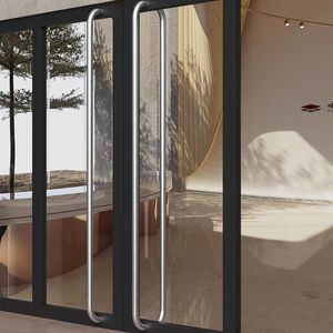 Maniglia per Porta in Acciaio Inox Stile C Personalizzabile, Disponibile in Argento, Nero, Oro e Rosso, per Porte d'Ingresso - Product Image 6