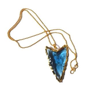 Collar de punta de flecha transversal horizontal de cristal de Aqua curativo MEJOR VALORADO: Mayorista de collar de punta de flecha - Product Image 1