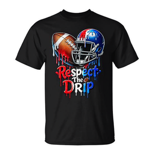 T-shirt de football Respect The Drip pour homme, noir, avec motif graphique, design sportif - Product Image 2