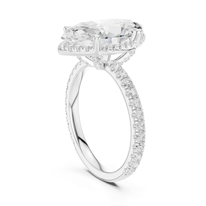Bague de fiançailles pour femme en argent sterling 925 avec diamant de laboratoire solitaire marquise halo, 4,25 carats, certifiée IGI, pour mariage et soirée - Product Image 5