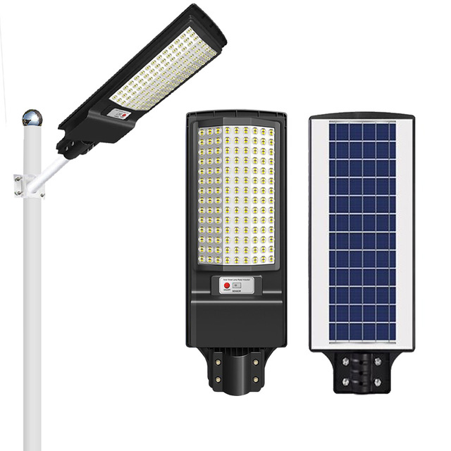 High-Brightness 200/300/400W Integrated Solar Street Light With ABS Housing, IP65 Waterproof, Long-Life LED, Smart Controller