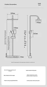 Robinet de baignoire thermostatique mural avec noyau de valve en céramique et ensemble de douche en métal - Product Image 6