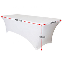 Housse de table rectangulaire en spandex de 6 pieds sur 8 pieds