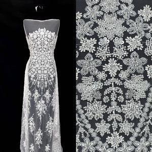 Nuovo disegno del fiore del ricamo della maglia del tessuto francese del pizzo di paillettes abito da sposa di pizzo abito da sposa - Product Image 1