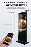 Affichage numérique LCD TFT d'intérieur de 32 à 86 pouces, 2K4K, 300-3000 nits, écran tactile 10 points, kiosque publicitaire, support au sol Android