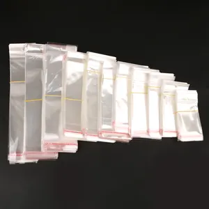 Chinese Manufacture Custom Print Transparent Self Adhesive Seal OPP Plastic Gifts Bag&Pouch Jewelry Packaging Bag With Hang Hole