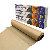Papiers sulfurés personnalisés antiadhésifs pour fours et micro-ondes, rouleaux de papier silicone 38 GSM, papier cuisson brun 40 GSM avec motif à rainures.