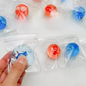 Mini-balle anti-stress ronde transparente bleue Squishy Tabas, jouet sensoriel pour enfant, cadeau de vacances, boîte surprise - Product Image 3