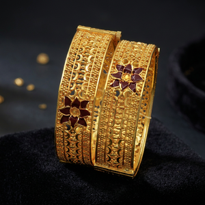 Venta al por mayor brazalete tradicional Kada chapado en oro de tinte, brazalete Kada de moda, brazalete Kada de oro de latón, joyería India llena de oro de tinte. - Product Image 3