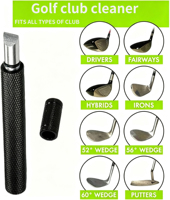 Nettoyeur de rainures de golf en gros en acier inoxydable 5 couleurs – Fourniture en vrac pour affûteur de rainures de clubs de golf – Vente au détail