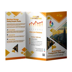 250gsm giấy nghệ thuật tùy chỉnh gấp tờ rơi Kinh Doanh Dịch vụ in ấn trifold tờ rơi tờ rơi