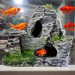 <span class=keywords><strong>Aquarium</strong></span> kunstrotsdecoratie met grotten en hangende richels, een natuurlijk ogende ornament geschikt voor aquariums - Product Image 5