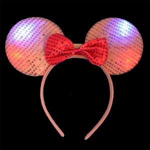 Adult and Child Beauty Flashing LED Headband Round Multi-Color Sequin and Cloth <strong>Toy</strong> <strong>for</strong> <strong>Parties</strong> Packaged in <strong>Bag</strong> - Product Image 3