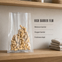 Sacs sous vide en nylon PE transparents, sachets à trois soudures latérales, sans BPA, haute barrière pour fruits secs, vente en gros