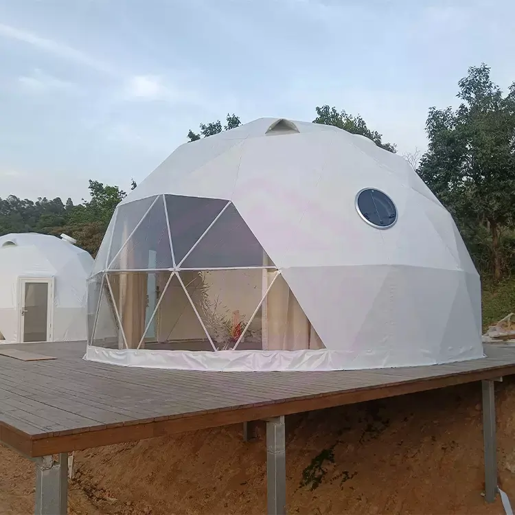 Luxe Romantische Geodetische Koepel Glamping Tent Prefab Hotel Resorthuis Voor Woestijncamping