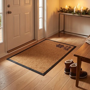 Coconut Fiber Doormat Rectangle Let It Snow Outdoor Home Mat Christmas Decorative Entryway Floor Mat Dust Removal - Product Image 4
