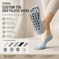 Chaussettes de yoga d'été personnalisées à cinq doigts pour le Pilates, chaussettes de sport et de fitness en coton à doigts séparés
