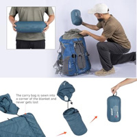 Couverture portable en polyester pongé imperméable et chaude avec logo personnalisé, idéale pour pique-nique, camping et randonnée