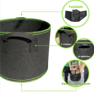 Bolsa de cultivo de patata de fieltro de <span class=keywords><strong>mango</strong></span> de planta de jardín, maceta de tela negra para tomate de seta de flor orgánica, 10 45 50 100 200 galones - Product Image 2