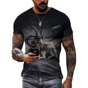 12 segni zodiacali ricamo 3D Anti-pilling con motivo tinta unita Casual ampia vestibilità 180g a maglia a maniche corte <span class=keywords><strong>da</strong></span> <span class=keywords><strong>uomo</strong></span> t-shirt - Product Image 5