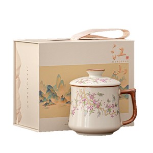 <span class=keywords><strong>Taza</strong></span> de Porcelana Ru Kiln de Alta Gama; <span class=keywords><strong>Taza</strong></span> de Agua de Alto Valor con Tapa para Uso en el Hogar y la Oficina, <span class=keywords><strong>Taza</strong></span> de Té para Uso Personal; Regalo para Maestros - Product Image 5