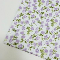 Tissu en coton extensible imprimé numériquement, motif marguerites et violets, tissage lisse, respirant, idéal pour les robes de vacances pour filles