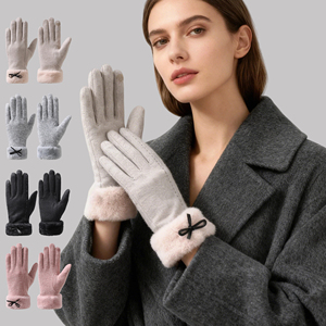 Fashion Ladies Fall Winter Windproof Touchscreen Daily Use Commuting Shopping Stay <strong>Warm</strong> <strong>Gloves</strong> - Product Image 1