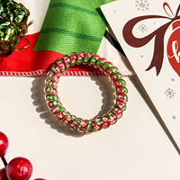 Élastiques à cheveux en spirale colorés de Noël, attaches pour cheveux très élastiques et durables pour femmes, accessoires capillaires en gros