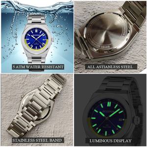 Wholesale Men's Luxury Fashion Quartz <b>Watch</b> Sapphire Crystal Dial Stainless Steel Band 5BAR Water Resistance Luminous - Product Image 3