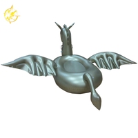 Waterhan FRK908U Grand Dragon Gonflable en PE Doré pour Fête Aquatique Extérieure, Jouet Flottant pour Piscine, Amusant pour Adultes et Enfants, Usage Résidentiel