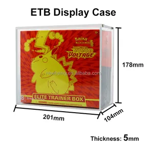 Custom Size Transparent Acrylic ETB Protector Game Box Booster Acrylic Pokemon Case Display Box