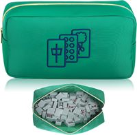 Sac de rangement Mahjong grande capacité, portable, imperméable en nylon, avec fermeture éclair, écologique, durable, pour jetons de Mahjong, sac de toilette et de maquillage
