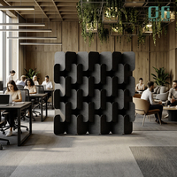 Cloison acoustique de bureau en polyester EPD SCS LCA, absorbant le son, séparateur d'espace acoustique en PET pour espace de travail ouvert