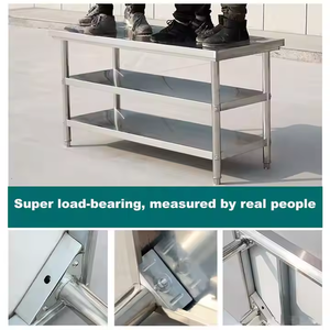 Banco de trabajo comercial de <span class=keywords><strong>acero</strong></span> <span class=keywords><strong>inoxidable</strong></span>-Mesa preparatoria-Mesa de operaciones de cocina con <span class=keywords><strong>fregadero</strong></span> de <span class=keywords><strong>acero</strong></span> <span class=keywords><strong>inoxidable</strong></span> grueso - Product Image 3