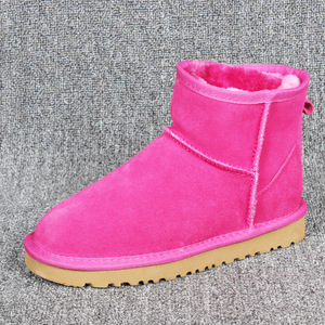 Botas de Neve Clássicas Personalizadas para Meninas e Meninos, Atacado, Novas Botas Femininas de Couro Genuíno Marrom com Sola Grossa e Quente - Product Image 5